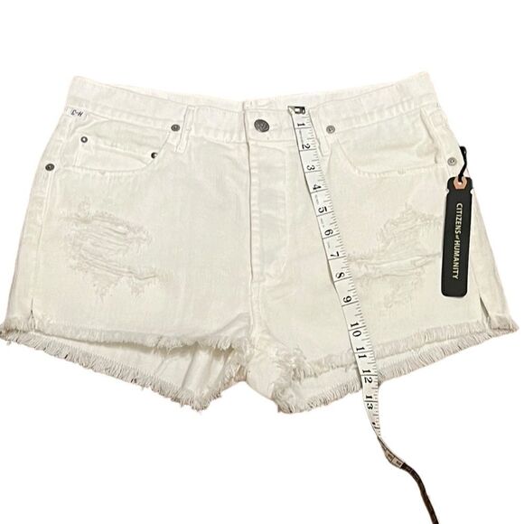 NWT Citizens of Humanity Chloe Hi Waist Cut Off Short Distressed Stark, Size 29 - Picture 9 of 11